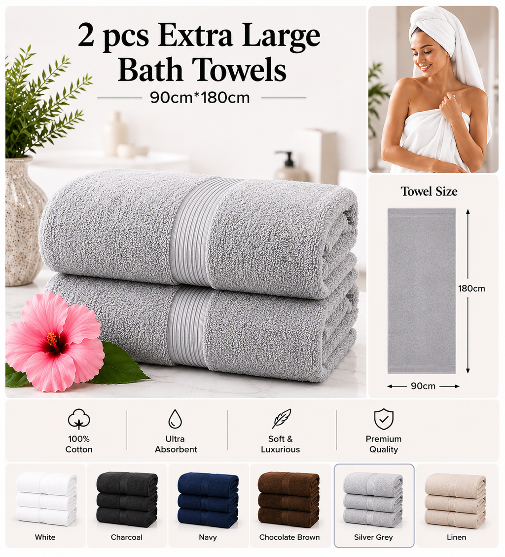 Extra Large Bath Towels (Set of 2)